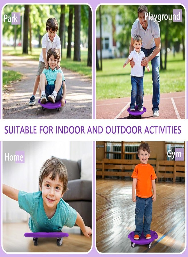 Chidiam Kids Sitting Scooter Board with Universal Wheels Swivel Casters Round Plastic Floor Surfer Sports Scooters with Rollers Autism Kids Sensory Scooter Board for Gym Class Physical Education Home Use - Image 5