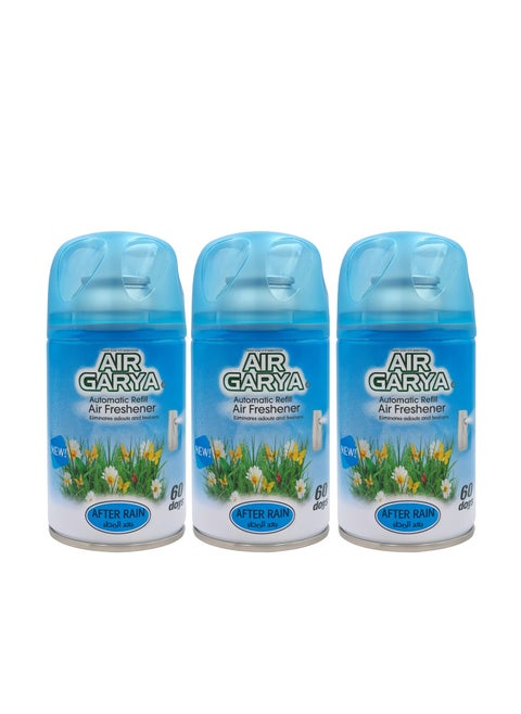 Air Garya combo 3-Piece Automatic Refill Air Freshener - After Rain, 60 Days Long-Lasting Odor Eliminator for Home & Car