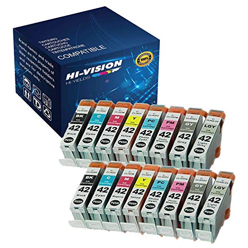 HI-VISION HI-YIELDS Compatible Ink Cartridge Replacement for CLI-42 CLI42, Black Cyan Yellow Magenta Photo Cyan Photo Magenta Gray Light Gray, 16 Pack - Image 1