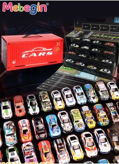 MEBEGIN 48PCS Pull Back Cars Playset, Mini Die-Cast Race Cars Set, Colorful Vehicles Kit with Storage Box, Push and Go Toy Race Car Vehicles, Easy to Carry and Organized, Ideal Gifts for Kids Aged 3+  - Image 2