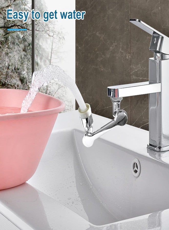 AIMERS 1080° Rotating Faucet Aerator, Universal Splash Filter Faucet Extender, Big Angle Swivel Faucet Attachment for Kitchen & Bathroom Sink, Rotatable Faucet Extension with 2 Water Flow Modes - Image 2