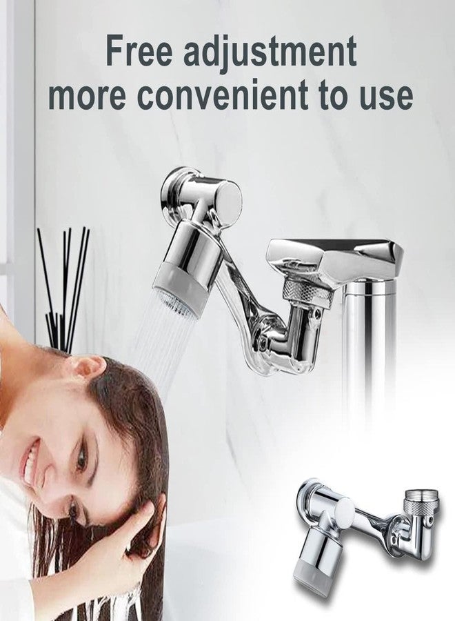 AIMERS 1080° Rotating Faucet Aerator, Universal Splash Filter Faucet Extender, Big Angle Swivel Faucet Attachment for Kitchen & Bathroom Sink, Rotatable Faucet Extension with 2 Water Flow Modes - Image 5