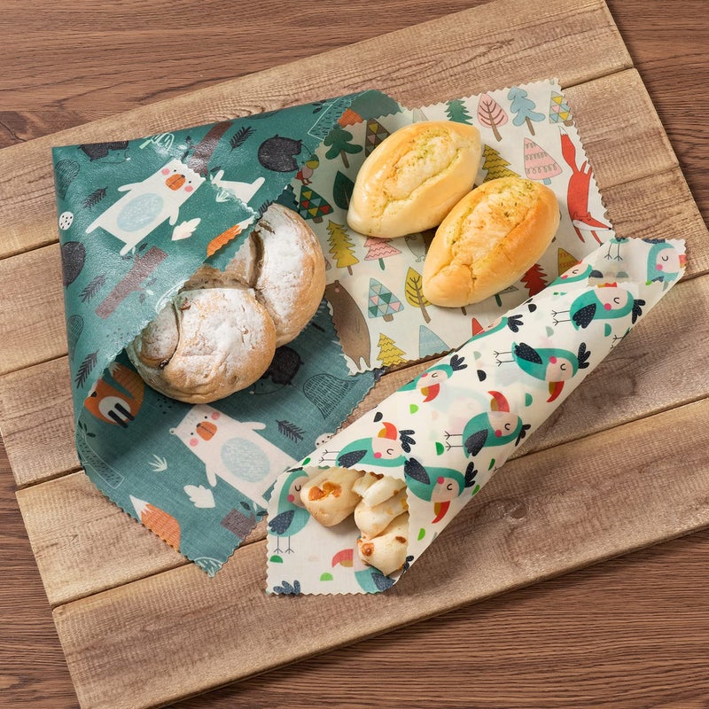 Akeeko Reusable Beeswax Food Wraps - Assorted 9 Packs, Eco-Friendly Reusable Wrap, Biodegradable, Zero Waste, Organic Cloth, Sustainable, Plastic-Free Food Storage, 1Large, 3Medium, 5Small Sizes - Image 4