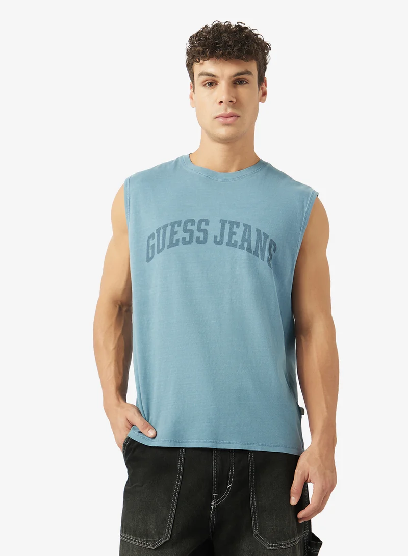 Logo Detail Crew Neck Tanks