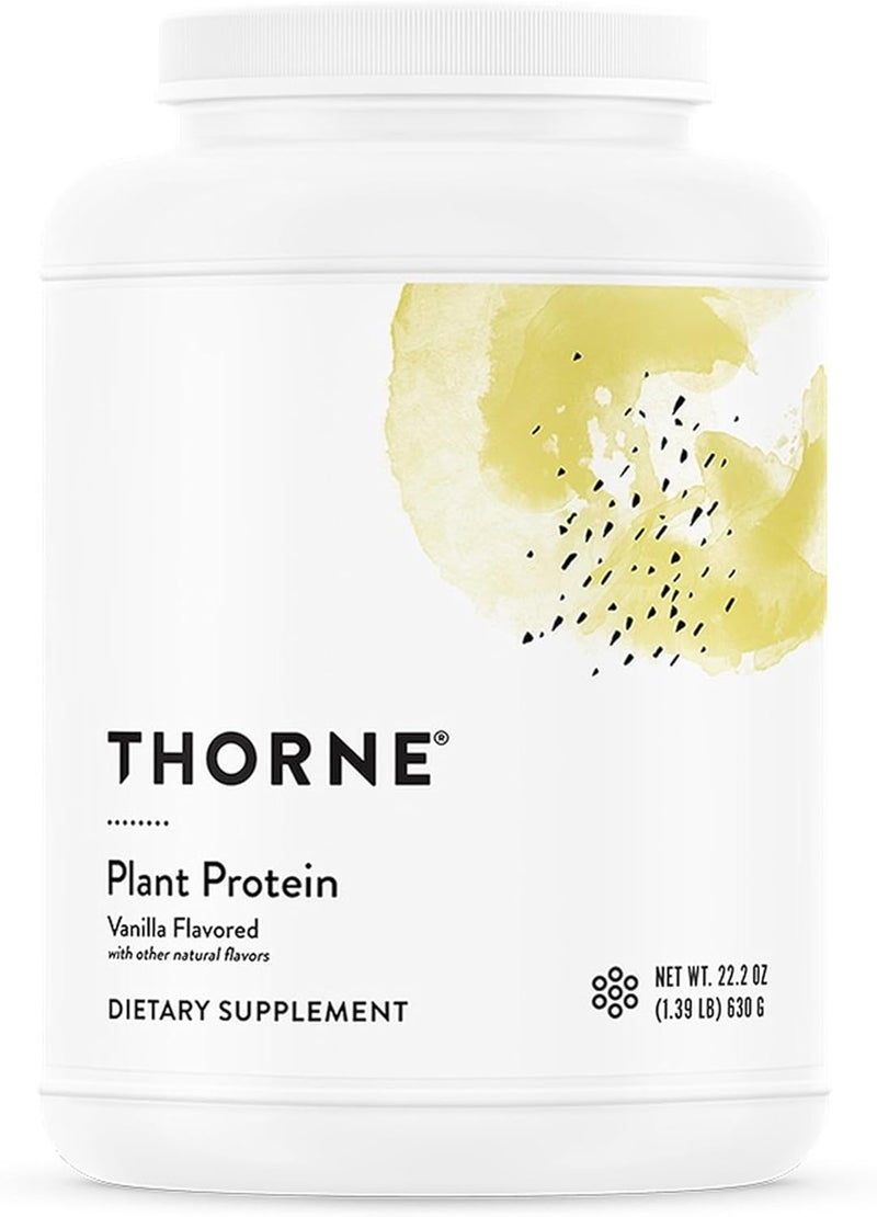 Thorne Plant Protein - Vanilla Flavored with other natural flavors - DIETARY SUPPLEMENT - NET WT. 22.2 0Z - Image 1