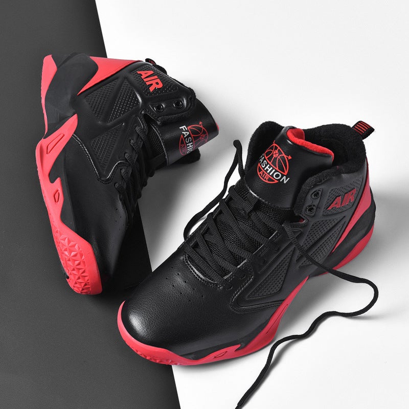 Plus Size Sneaker Teenagers High-Top Students Big Children Casual Men'S Shoes Leather Noodles Junior High School Basketball Shoes Outdoor - Image 2