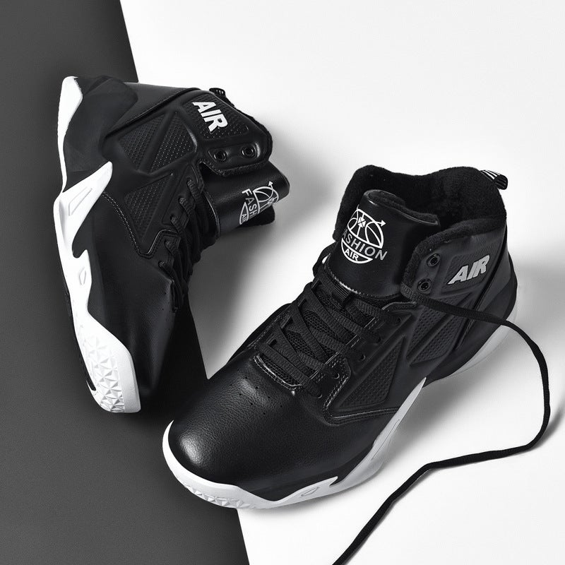 Plus Size Sneaker Teenagers High-Top Students Big Children Casual Men'S Shoes Leather Noodles Junior High School Basketball Shoes Outdoor - Image 4
