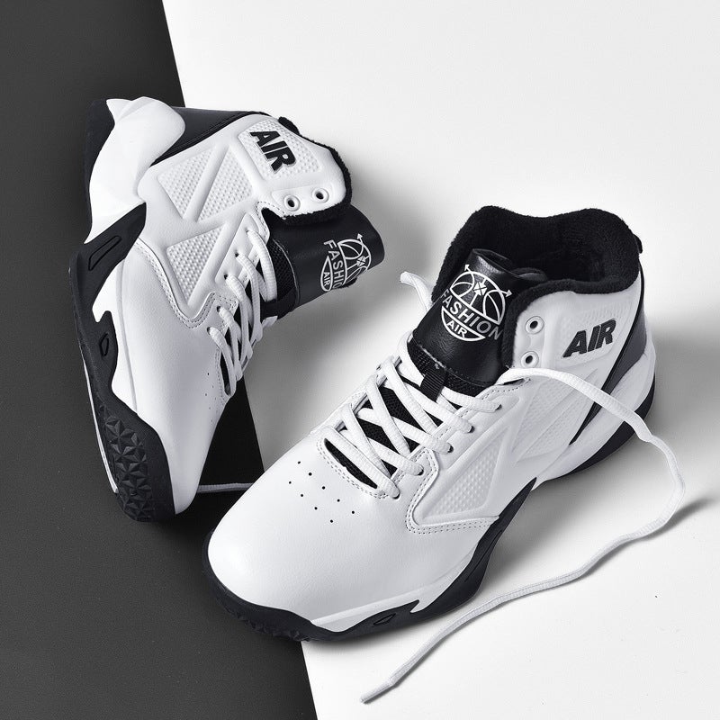 Plus Size Sneaker Teenagers High-Top Students Big Children Casual Men'S Shoes Leather Noodles Junior High School Basketball Shoes Outdoor - Image 3