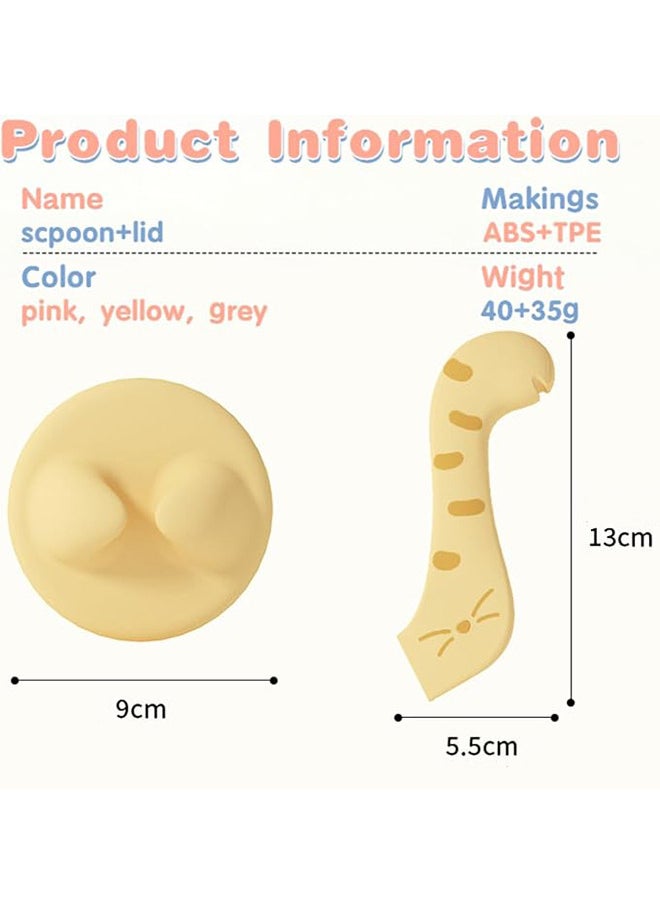 Neostyle Cat Food Can Lid and Spoon,Prevent Dirty Hands, Keep Food Sealed And Fresh,For Pets Dogs Cats(Yellow)  - Image 5