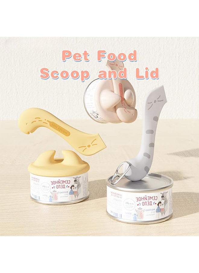 Neostyle Cat Food Can Lid and Spoon,Prevent Dirty Hands, Keep Food Sealed And Fresh,For Pets Dogs Cats(Yellow)  - Image 4