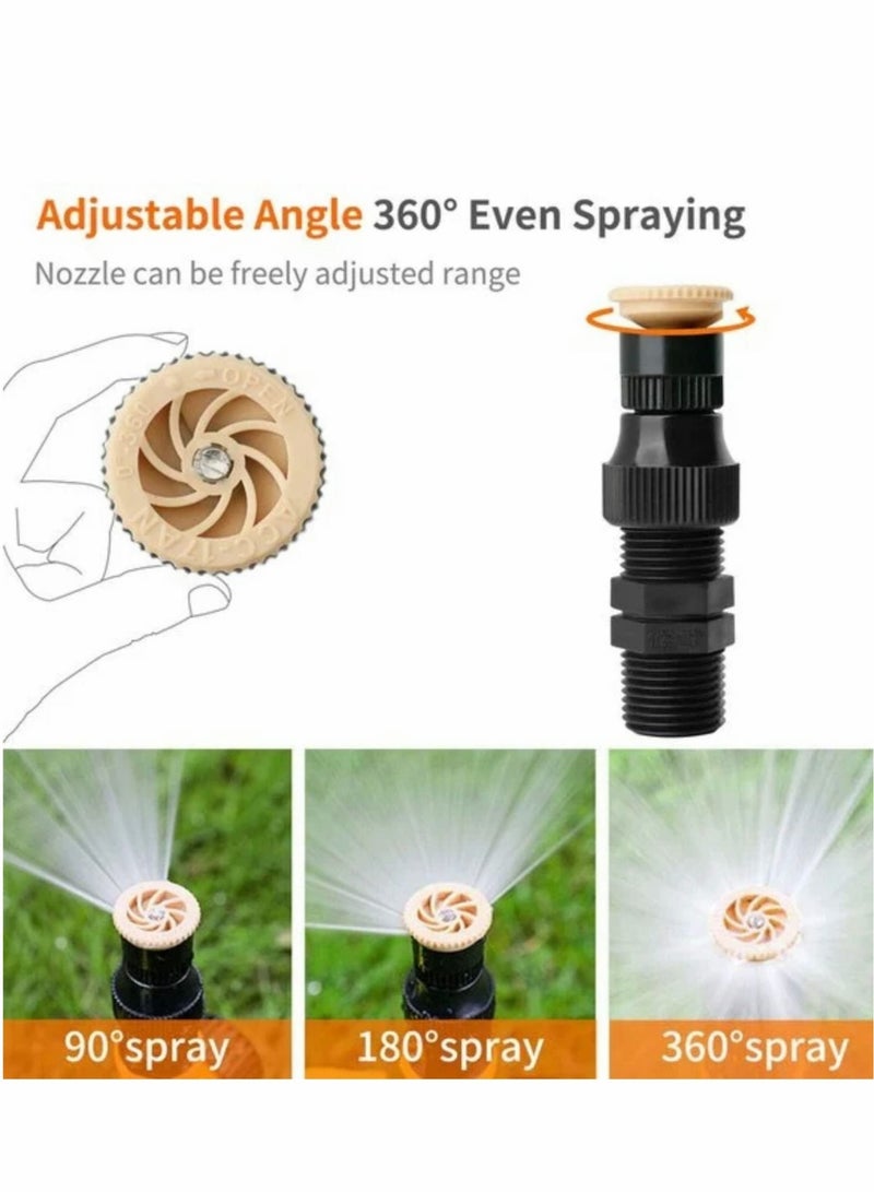 كابتن تيك 360° Rotation Auto Irrigation System, Multifunction-Adjustable Garden Sprinkler for Outdoor Grass Garden Yard Lawns, Automatic Garden Lawn Sprinkler Irrigation, 3 Adjustment 90°-180°-360°, (3 PCS) - Image 4