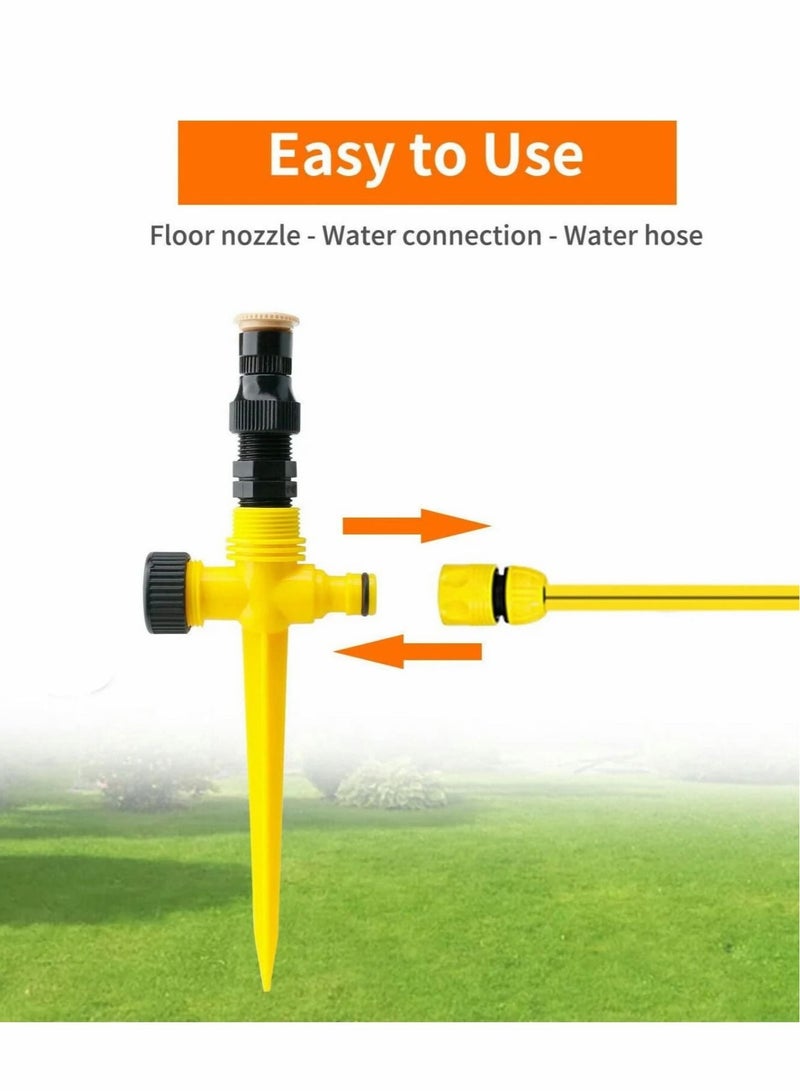 كابتن تيك 360° Rotation Auto Irrigation System, Multifunction-Adjustable Garden Sprinkler for Outdoor Grass Garden Yard Lawns, Automatic Garden Lawn Sprinkler Irrigation, 3 Adjustment 90°-180°-360°, (3 PCS) - Image 5