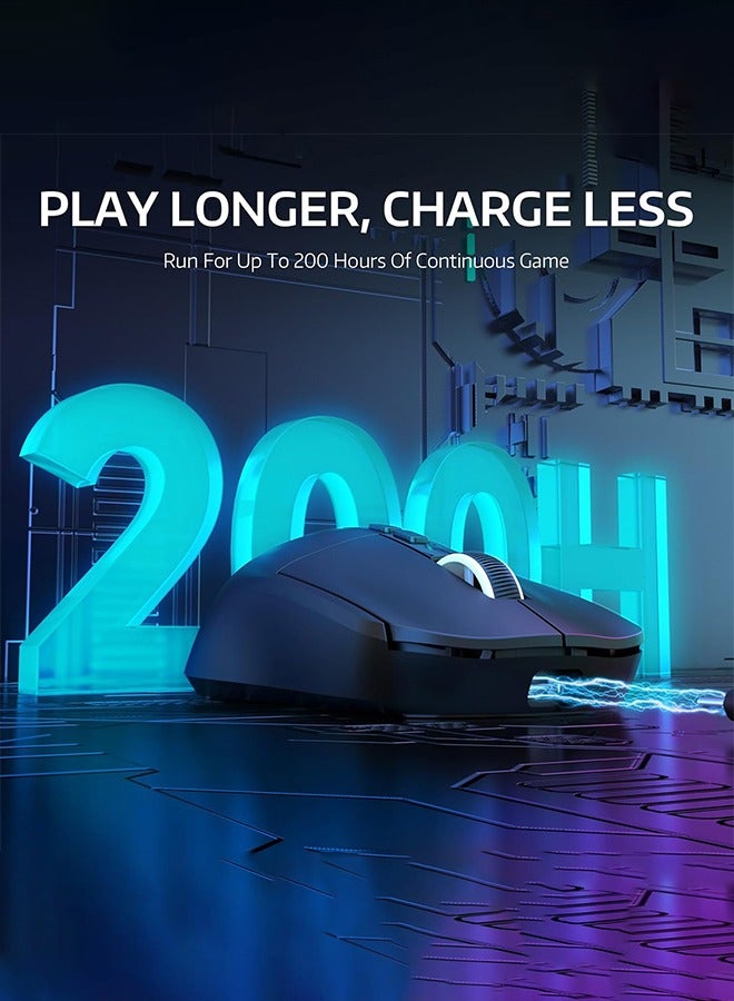 Attack Shark X6 Lightweight Wireless Gaming Mouse with Tri-Mode Wired/2.4GHz/BT5.2, PAW3395 Optical Sensor,Up to 26K DPI RGB Touch Magnetic Charging Base - Image 5