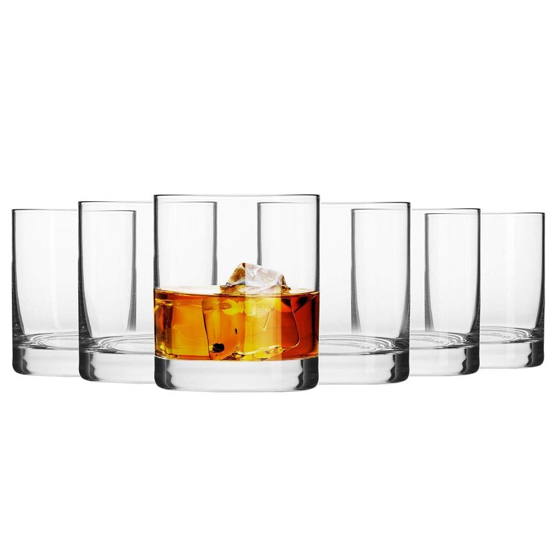 Krosno Whiskey Gin Tumbler Glasses  Set of 6 Glass Cup  300 ML  Blended Collection  Cocktail Glasses Drinking Gift Box  Perfect for Home Restaurants and Kitchen  Dishwasher Safe Tumblers