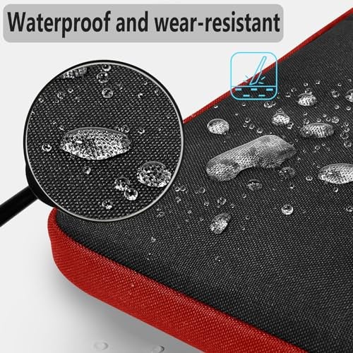 HSEOK Laptop Shoulder Bag 13 13.3 14 Inch Case Compatible with MacBook Pro 14 2025-2021 M4/M3/M2/M1, Mac Air/pro 13-13.3 Inch and Most Popular 13-14 Notebooks,Spill-Resistant Briefcase,Black & Red - Image 3