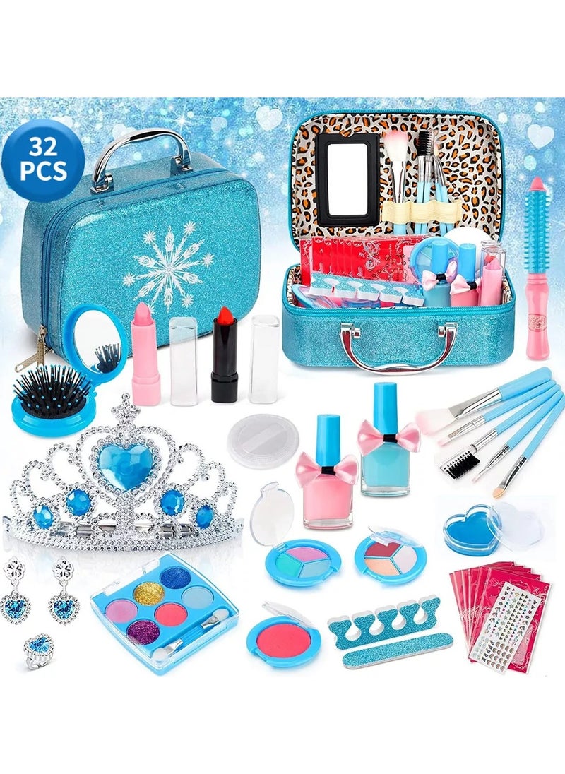 BLOOMING TIME 32PCS Kids Makeup Kit ,Washable Cosmetics Toys Gift for Little Girls  - Image 2