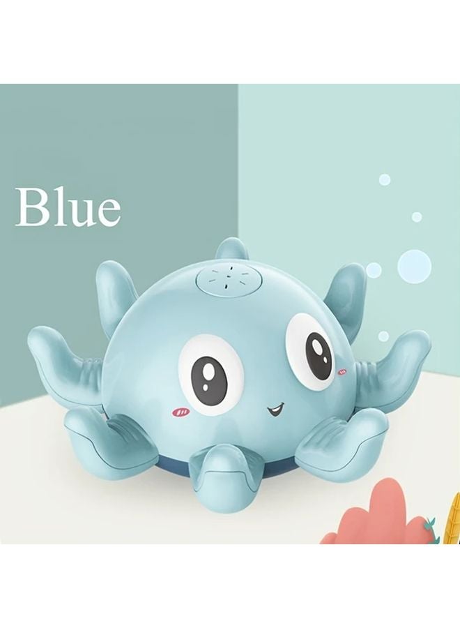 Blue Octopus Bath Toy Water Sprayer Battery Free Kids Pool Bathtub Playset - Image 2