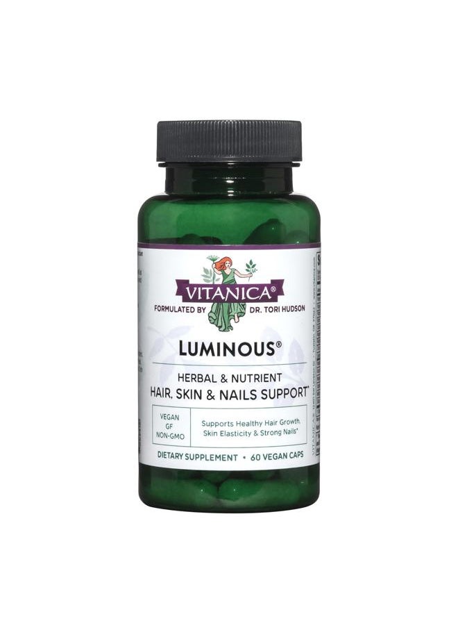 Vitanica , Luminous, Hair, Skin and Nail Support, Vegan, 60 Capsules  - Image 1