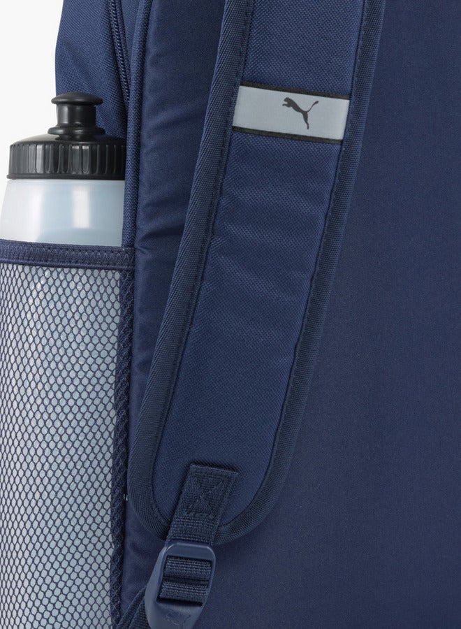 PUMA Logo Print School Backpack with Adjustable Shoulder Straps and Zip Closure  - Image 4