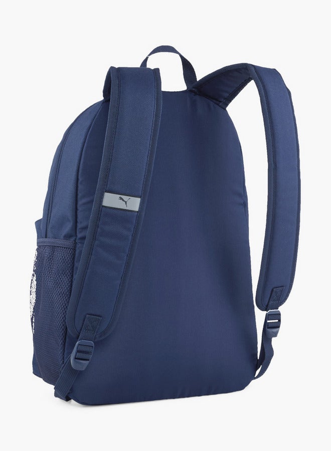 PUMA Logo Print School Backpack with Adjustable Shoulder Straps and Zip Closure  - Image 3