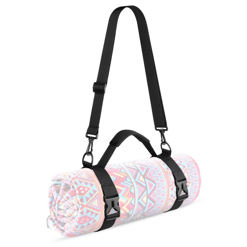 Cosmos Portable Yoga Mat Strap Mat Sling Picnic Blanket Strap with Adjustable Shoulder Strap Handle for Festivals Picnics Camping Motorcycle Bedroll Pilates - Image 2