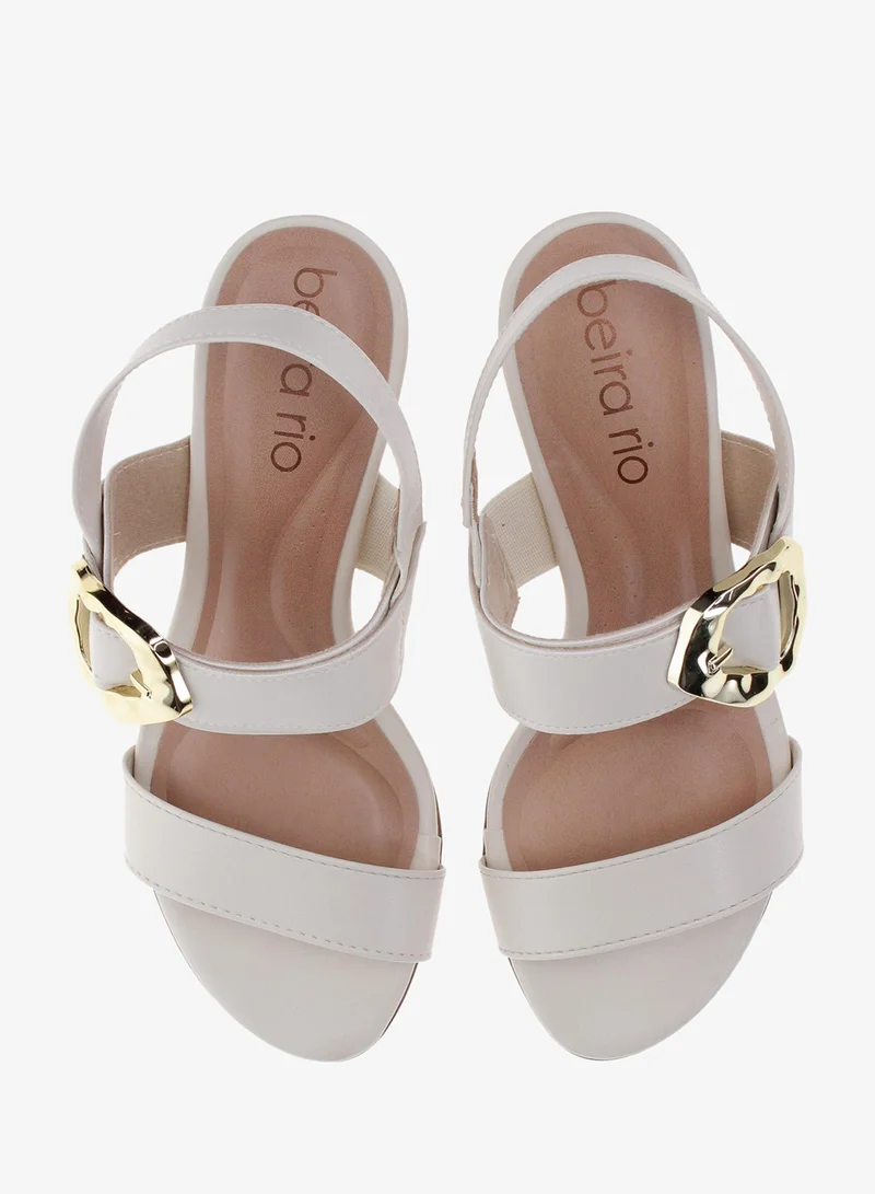 Beira Rio Off White Beira Rio Women’s Mid Heel Sandals – Stylish Everyday Wear with Comfortable Support for Women | Best Price UAE
