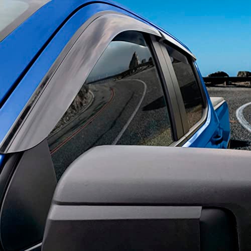 Goodyear Shatterproof Window Deflectors for Trucks Chevrolet (Chevy) Silverado/GMC Sierra 1500 2019-2024 Crew Cab, Tape-on Rain Guards, Vent Deflector, Vent Visor, Truck Accessories, 4pcs- GY003181LP - Image 5