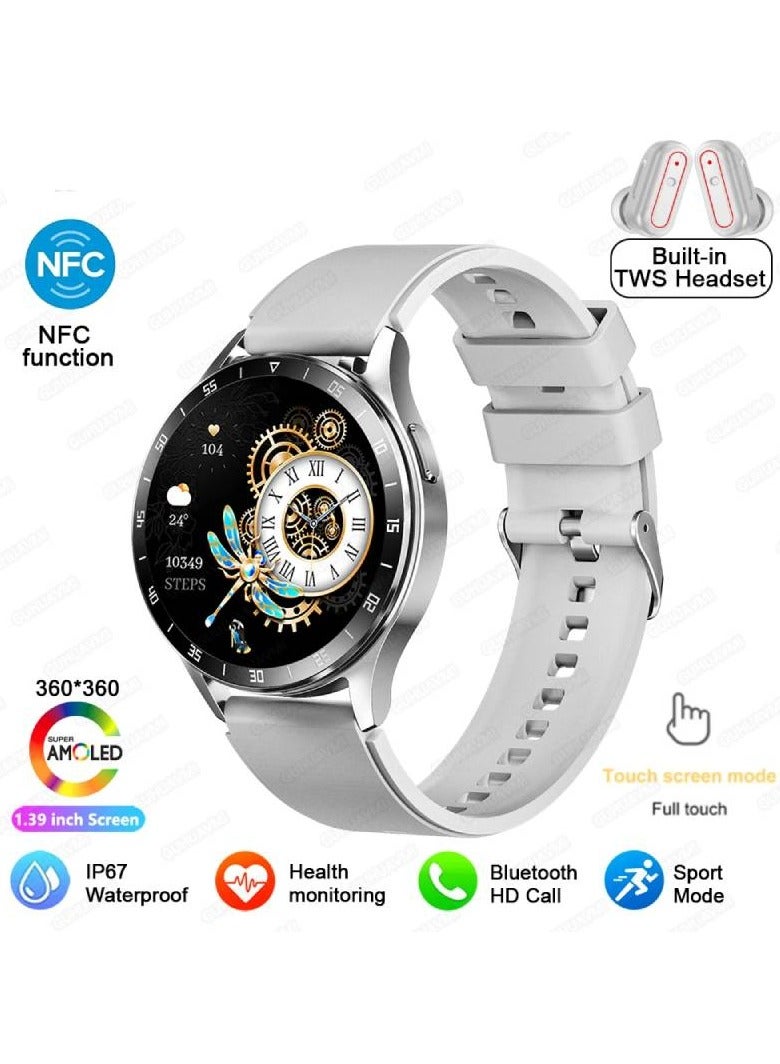 AROAQ X10 Headphone Smart Watch Men 2 in 1 Bluetooth Call Heart Rate Blood Pressure Monitoring Sports Smartwatch  - Image 1