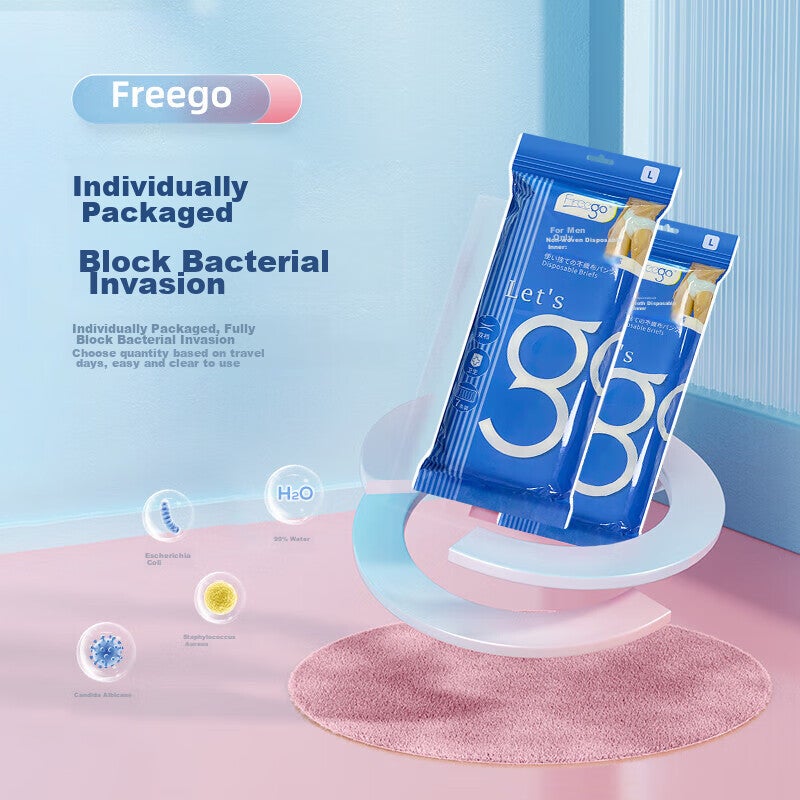 ملابس داخلية رجالية يمكن التخلص منها من Freego ، ورق مزدوج الطبقة ، 7 ملفوفة بشكل فردي ، بدون غسيل ، محمول ، للسفر ، رحلات العمل ، الإجازات ، الأنشطة الخارجية ، الحجم L - Image 2