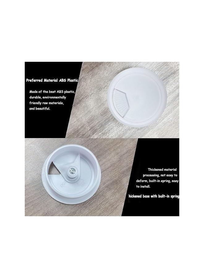 PROMASS promass Desk Hole Cover for Cable, 20 Pack ABS Plastic Desk Port Hole Cover, 6cm Desk Circular Cable Ring with Hole Saw, Removable Hole Cover Computer Desk Cord Organizer, Desk Grommet for Office - Image 2