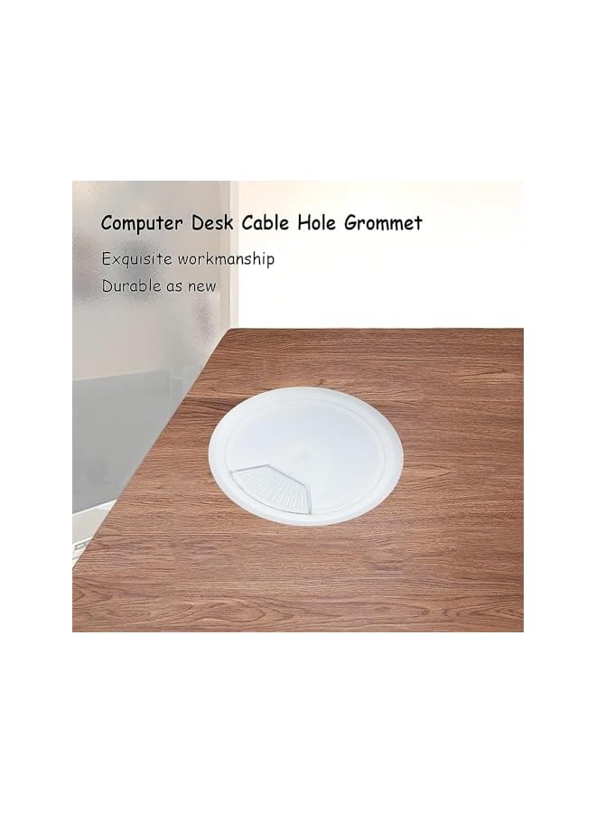 PROMASS promass Desk Hole Cover for Cable, 20 Pack ABS Plastic Desk Port Hole Cover, 6cm Desk Circular Cable Ring with Hole Saw, Removable Hole Cover Computer Desk Cord Organizer, Desk Grommet for Office - Image 4