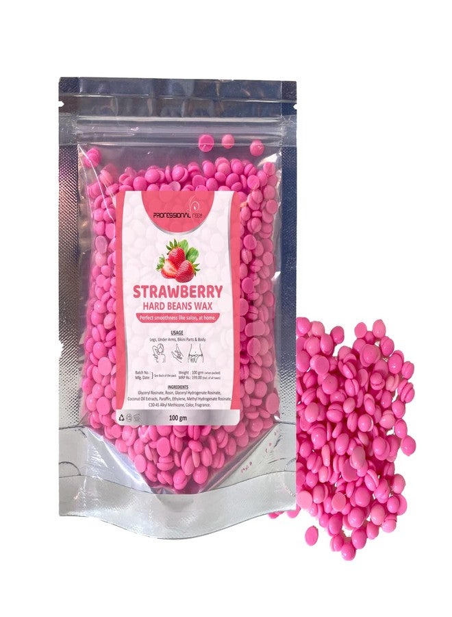 Professional Feel Strawberry Wax Beans Hard Hair Body Wax Beans - Best for Painless Hair Removal, Waxing for Face, Eyebrow, Back, Chest, Bikini Areas, Legs Easily At Home - 100 Grams (strawberry) - Image 5