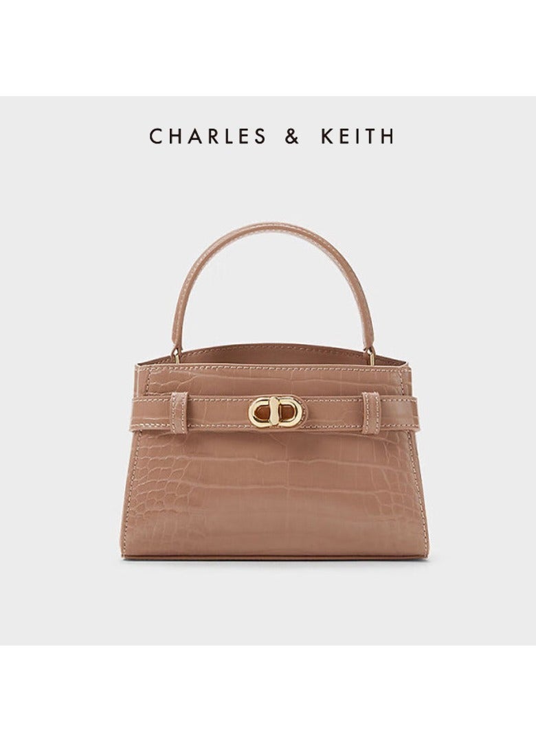 Charles & Keith Metal Buckle Strap Tote Shoulder Bag - Image 1