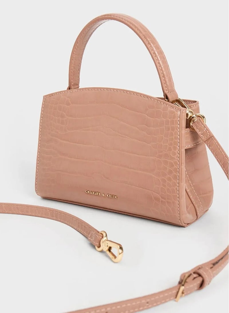 Charles & Keith Metal Buckle Strap Tote Shoulder Bag - Image 2