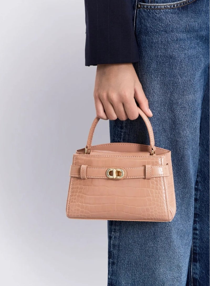 Charles & Keith Metal Buckle Strap Tote Shoulder Bag - Image 5