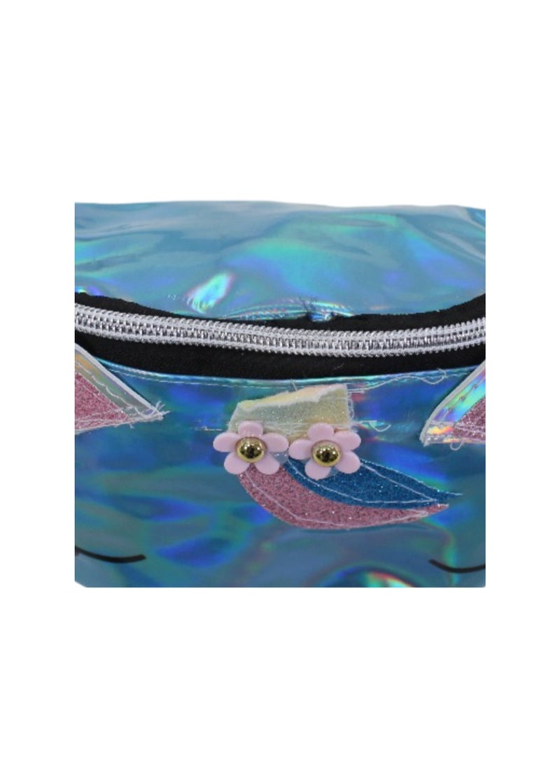 Waist Bag – Shiny Turquoise with Unicorn Design - Image 3