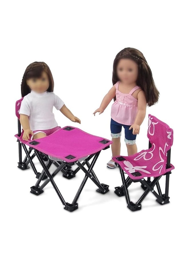 Emily Rose Emily Rose 18 Inch Doll 3-PC Folding Camp Camping Beach Sports Chairs and Table | Doll Furniture is Compatible with16-18" American Girl Dolls  - Image 3