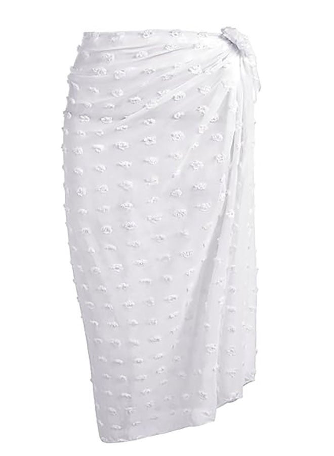 HAWAWA Women Beach Sarong Bathing Suit Wrap Skirt Sheer Bikini Swimsuit Cover Ups 110cm Long Skirt Chiffon Scarf for Swimwear（black，white） - Image 5
