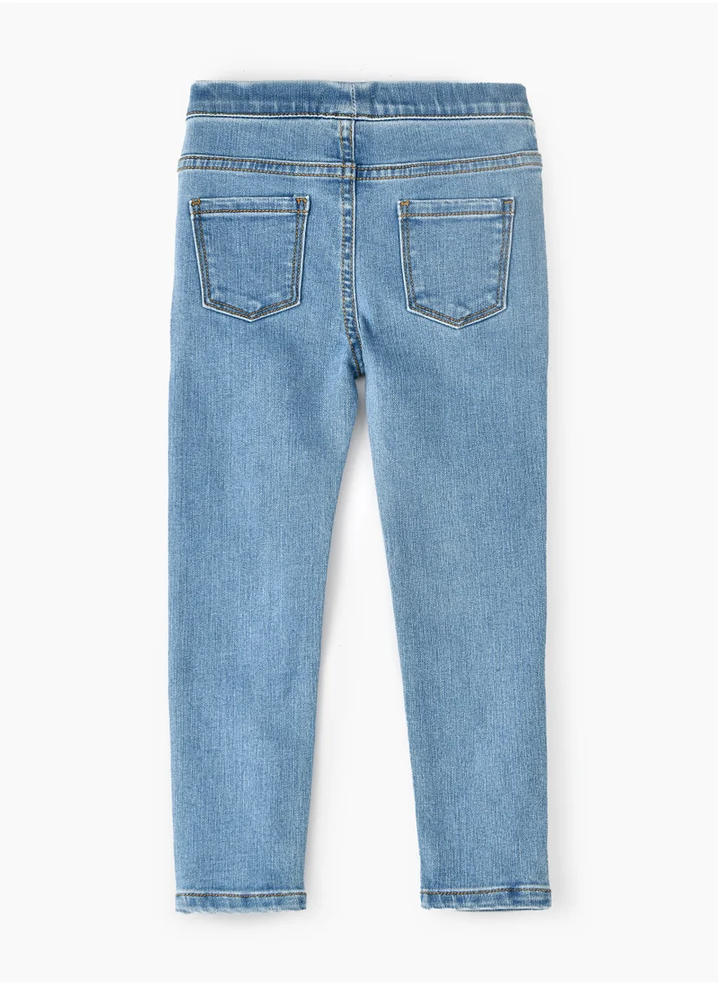 Jelliene Jelliene Girls Basic Denim Jeggings, Soft and Comfortable Cotton-Blend Denim Jeggings for Girls, Perfect for Everyday Wear