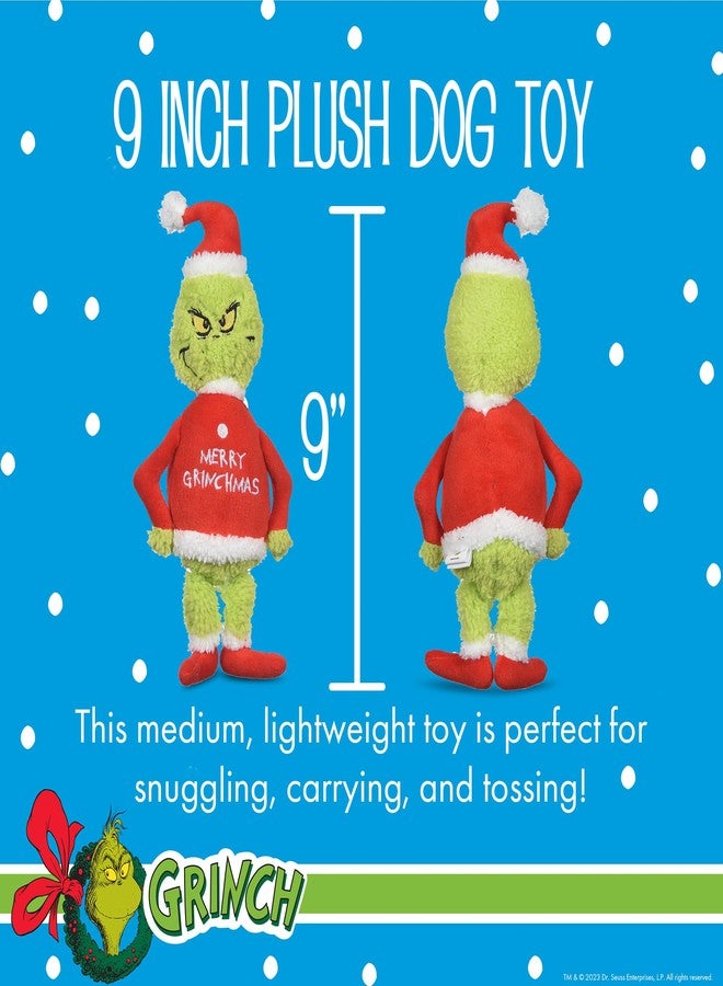 Dr. Seuss: Holiday Merry Grinchmas Grinch Plush Squeaker Toy- 9" - Image 5