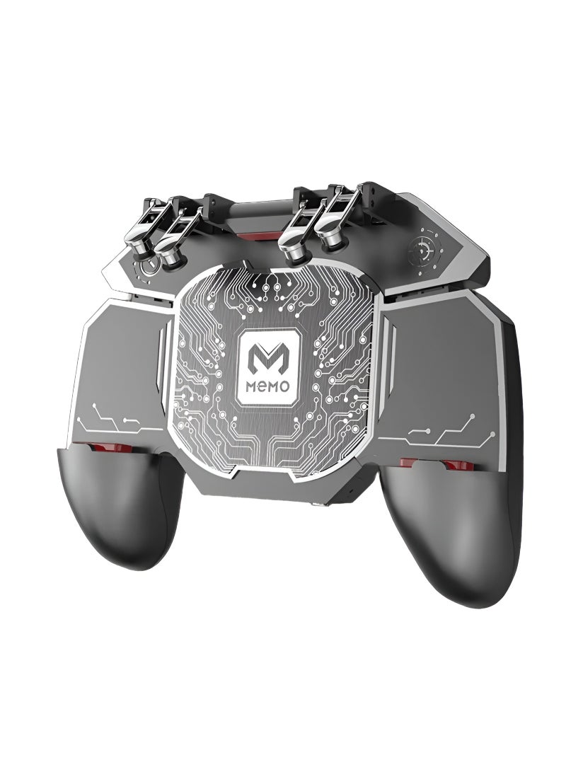 ميمو دراع تحكم من ميمو DL-100 مع تبريد جليدي للتليفون  – التحكم بستة أصابع – بطاريتين قدرة البطارية الواحدة 2000 امبير للألعاب – بوصلة USB  - لون اسود . - Image 1