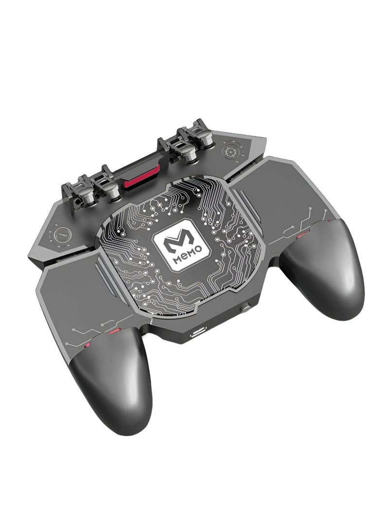 ميمو دراع تحكم من ميمو DL-100 مع تبريد جليدي للتليفون  – التحكم بستة أصابع – بطاريتين قدرة البطارية الواحدة 2000 امبير للألعاب – بوصلة USB  - لون اسود . - Image 2