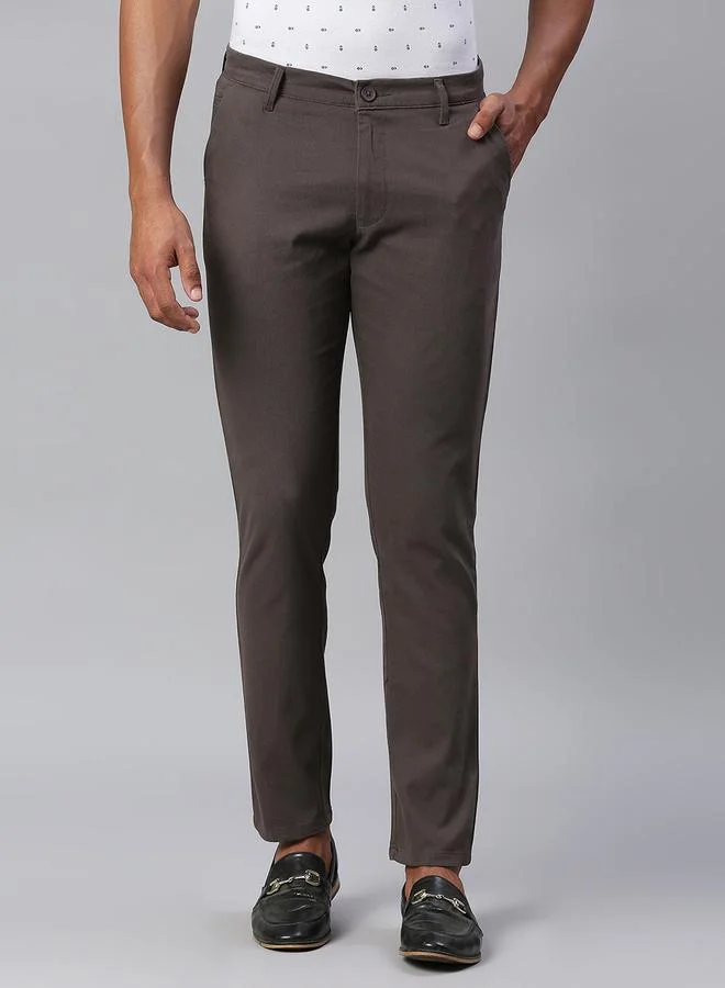 Dennis Lingo Dark Grey Chinos for Men - Tapered Fit, 100% Cotton