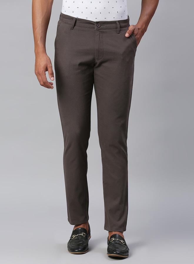 Dennis Lingo Dark Grey Chinos for Men - Tapered Fit, 100% Cotton  - Image 3
