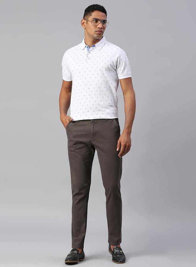 Dennis Lingo Dark Grey Chinos for Men - Tapered Fit, 100% Cotton  - Image 1