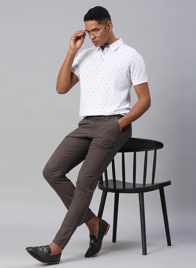 Dennis Lingo Dark Grey Chinos for Men - Tapered Fit, 100% Cotton  - Image 2