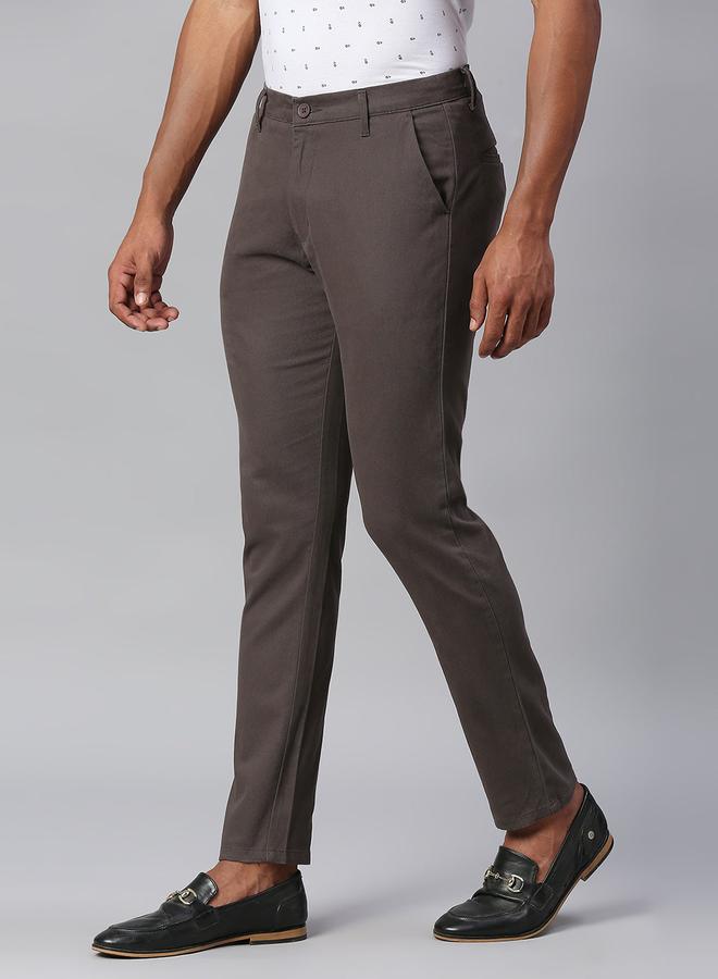 Dennis Lingo Dark Grey Chinos for Men - Tapered Fit, 100% Cotton  - Image 5