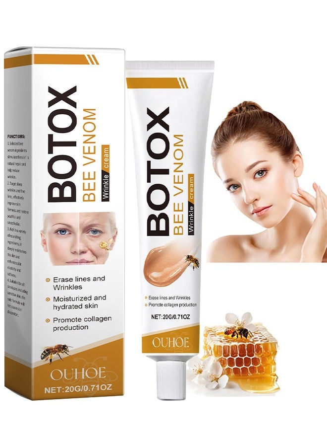OUHOE Botox Bee Venom Cream Wrinkle Removal & Firming, Moisturizing, Lifting & Recovery For All Skin Type, Anti-Aging Bee Venom Cream, Lifting & Recovery, Face Cream Moisturiser, Recovery and Anti-Wrinkle Care Cream, 20g - Image 1