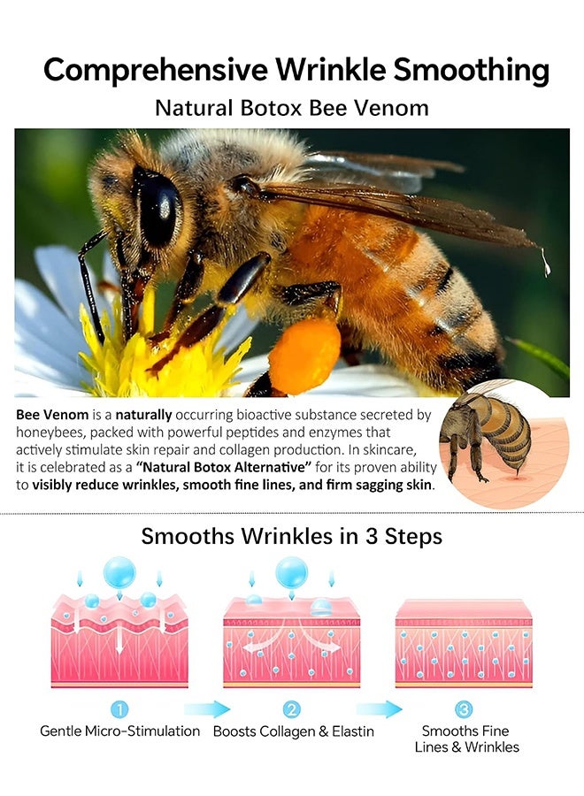OUHOE Botox Bee Venom Cream Wrinkle Removal & Firming, Moisturizing, Lifting & Recovery For All Skin Type, Anti-Aging Bee Venom Cream, Lifting & Recovery, Face Cream Moisturiser, Recovery and Anti-Wrinkle Care Cream, 20g - Image 3