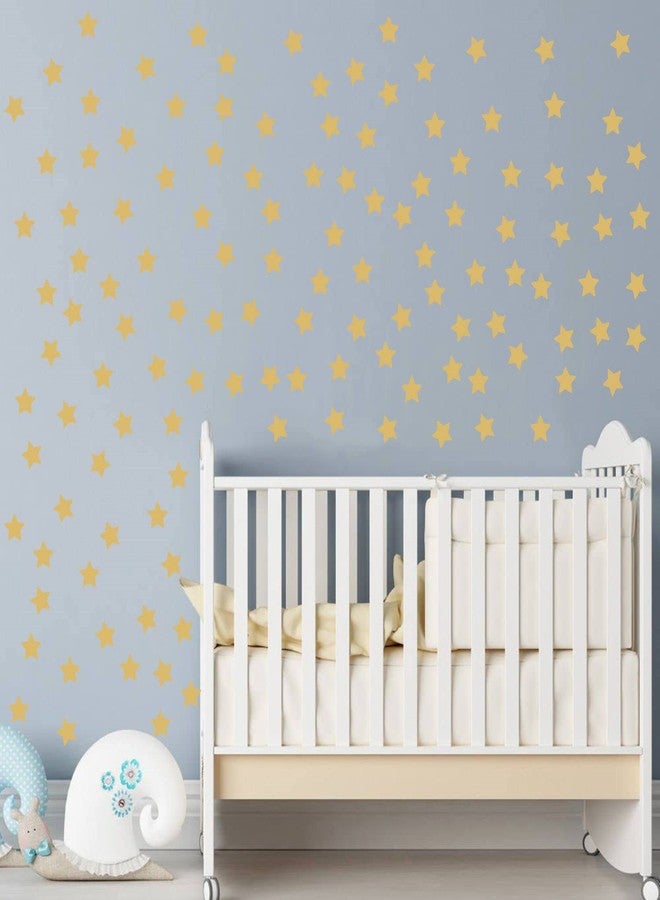 JURUOXIN 100 Pcs/Set Star Decal for Wall Sticker Removable Peel and Stick Vinyl Decoration Home Bedroom Living Room Nursery DIY Patten Decor YMX64 (Matte Gold) - Image 3